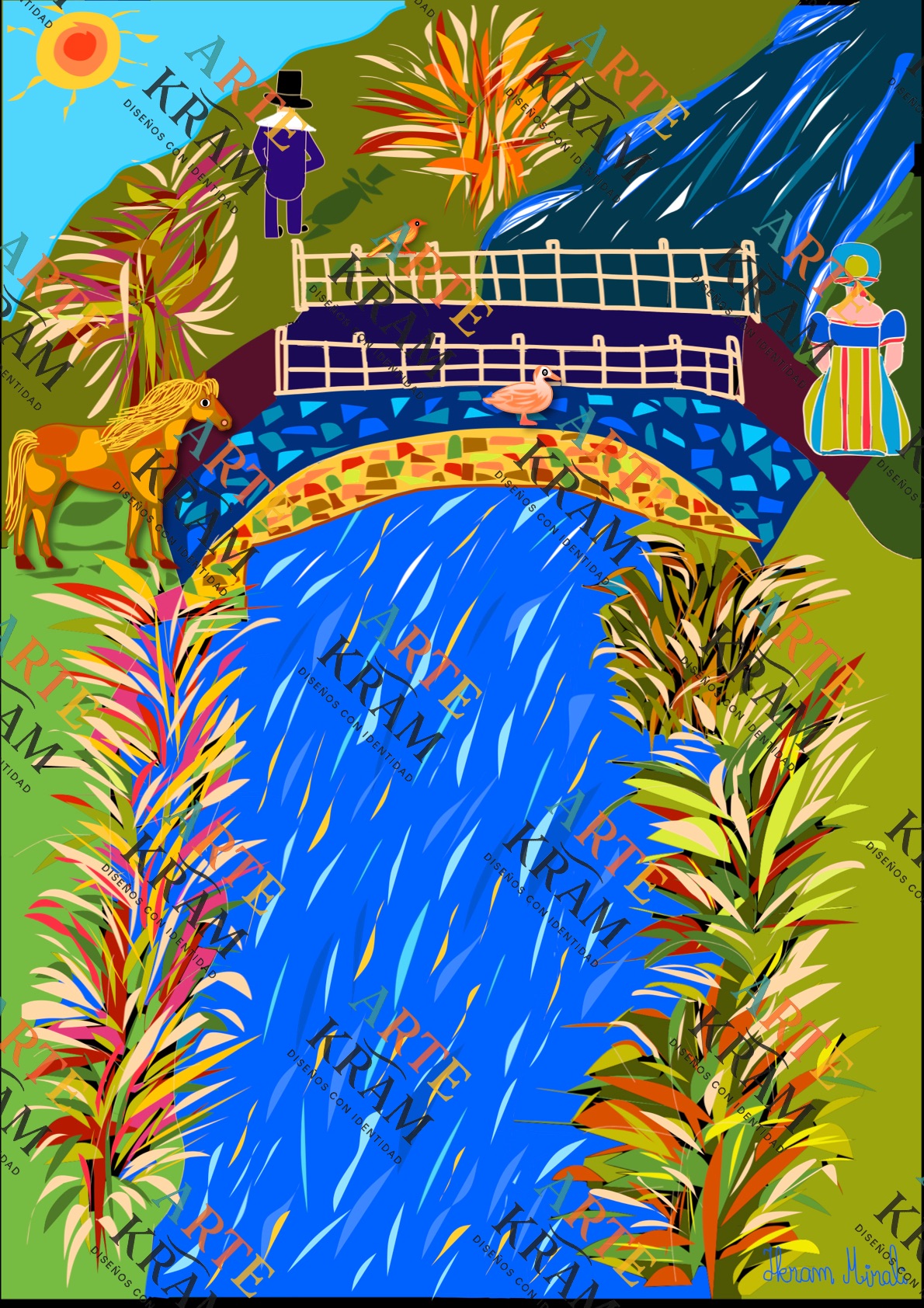 A lo largo del río Au long de la rivière