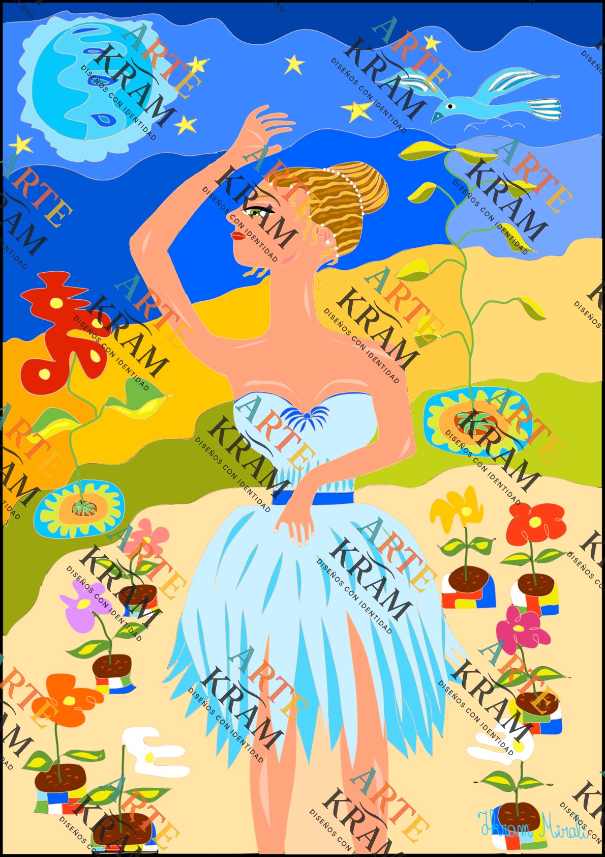 Mujer cisne (celebrando la paz)